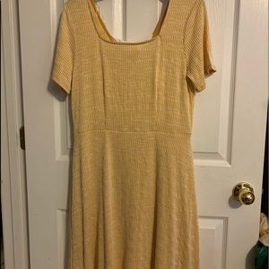 Yellow Midi Dress with Tie on Back